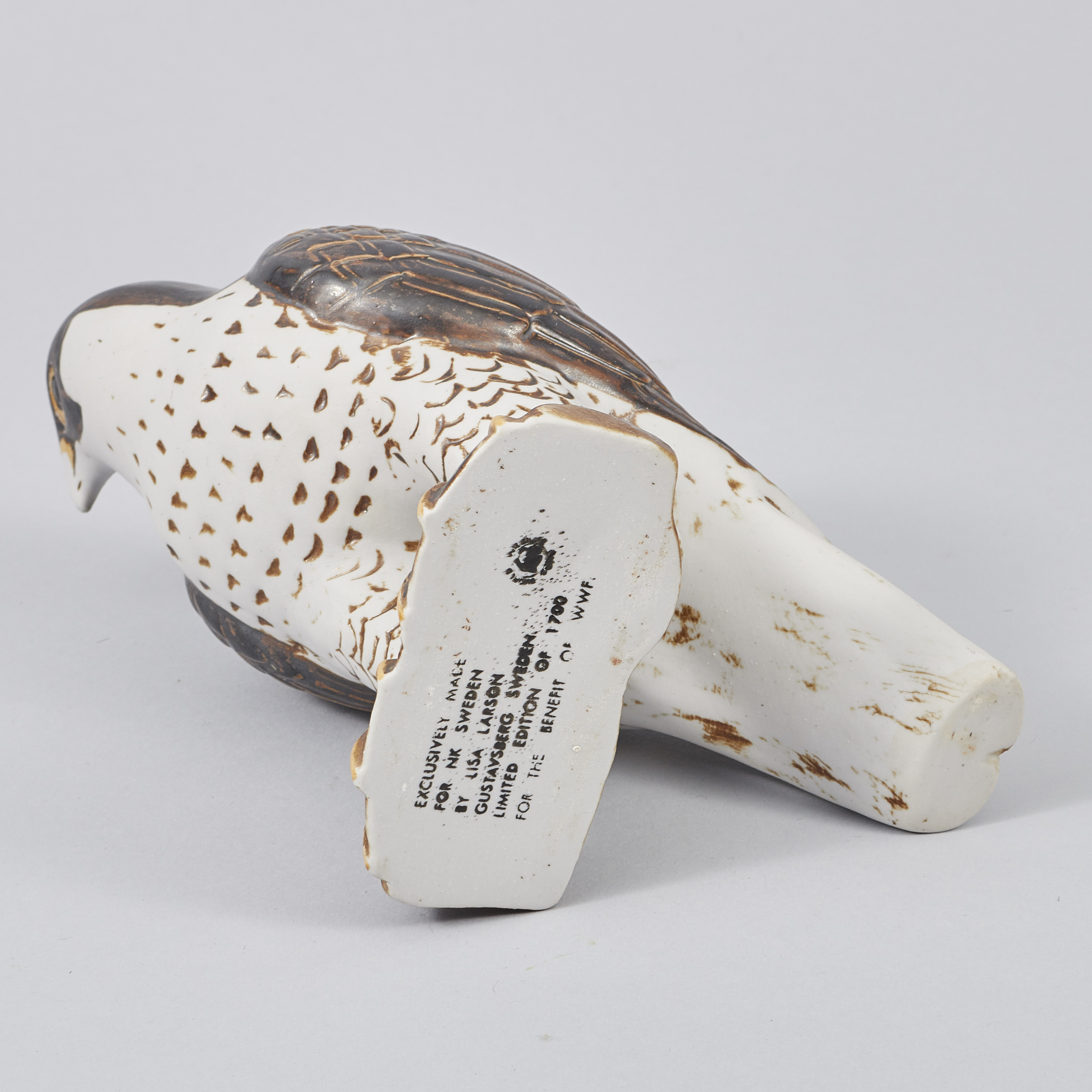 Skulptur, Lisa Larson (f. 1931), Pilgrimsfalk, WWF, för NK, 1700